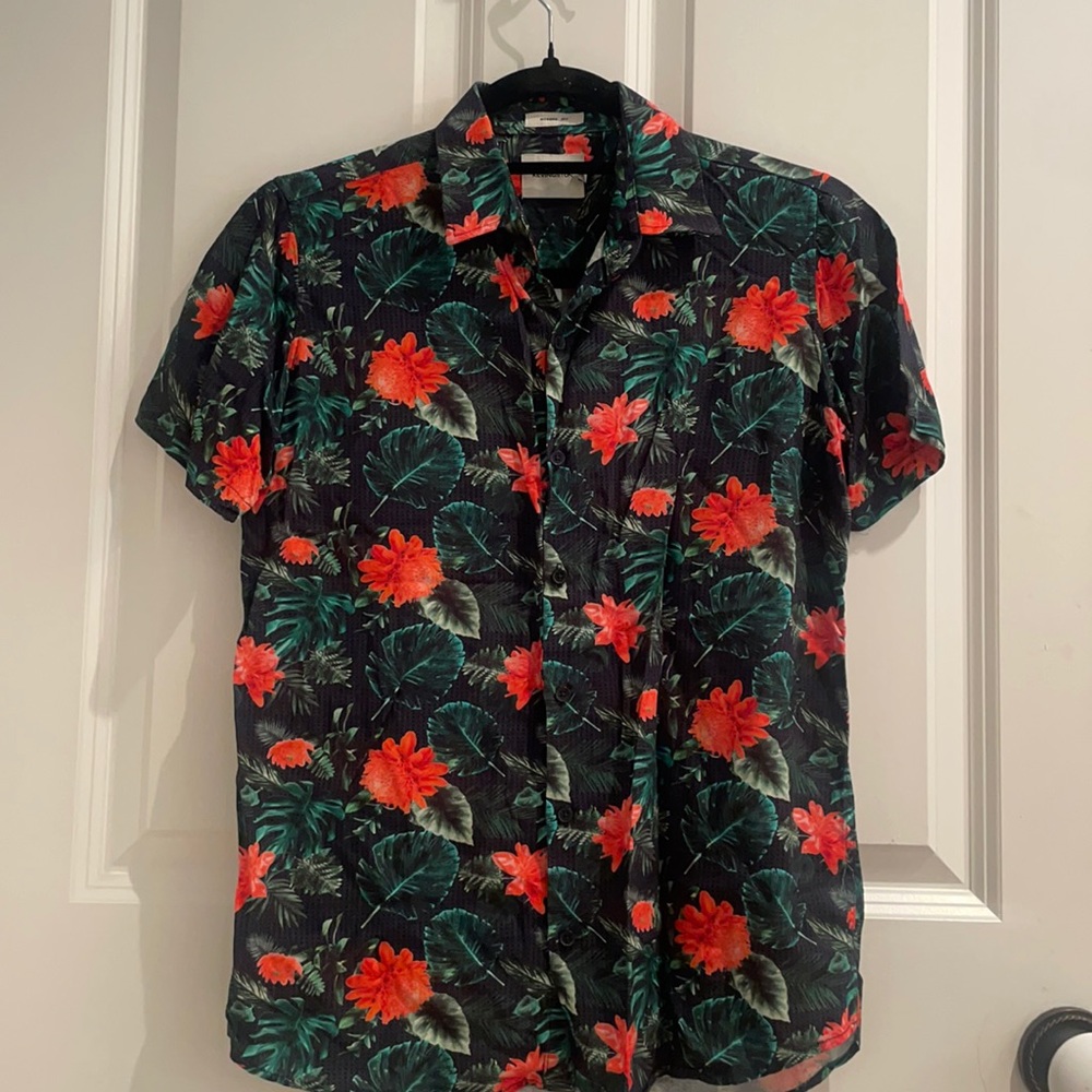 Kevingston Button Down | Modern Fit | Organic and Geometric | Size 14